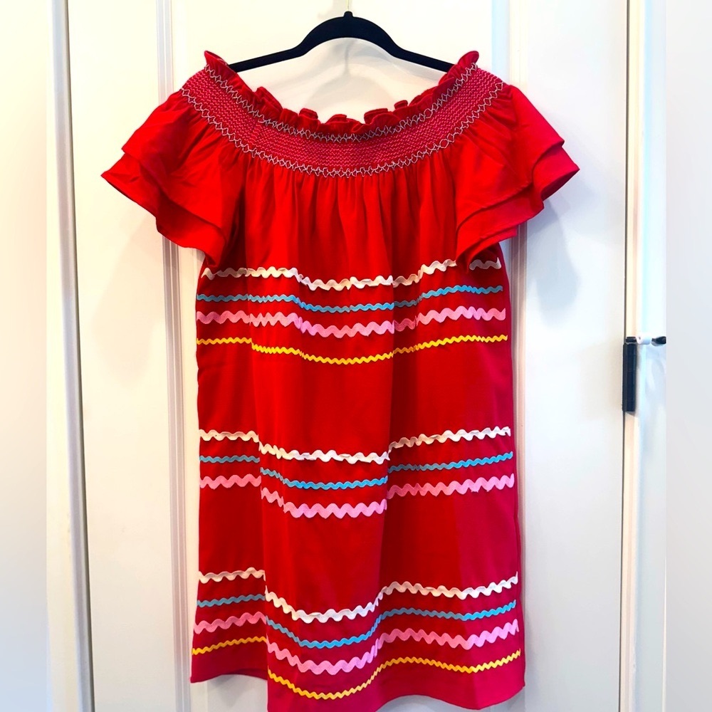 Red Ruffled Women’s Dress L - Picture 2 of 5